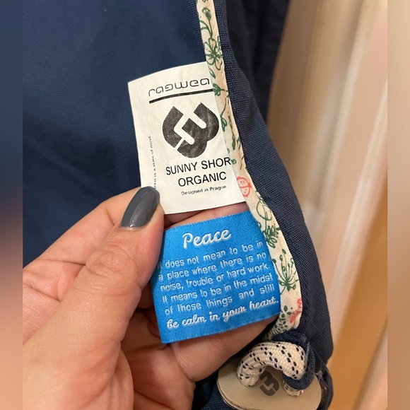 Ragwear Women’s Blue Jacket Size Small Eco Friendly  Wooden Buttons - Picture 7 of 11